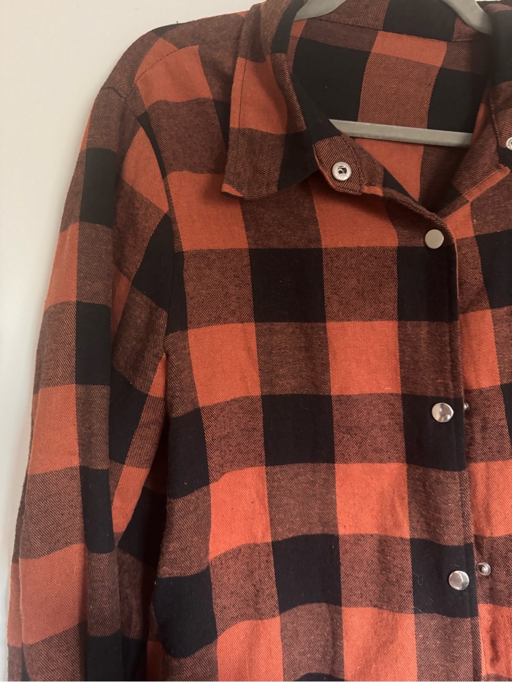 <EVALESS> Color Block Plaid Shacket Jacket - Picture 3 of 5